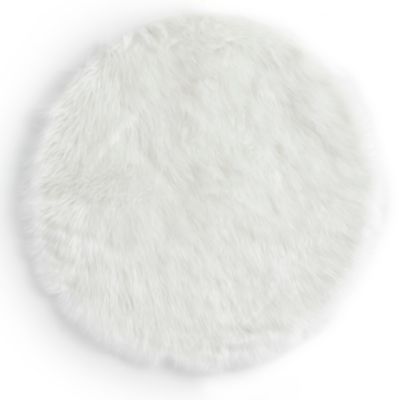 Tapis toucher doux blanc beige Ø90 x ep.3cm