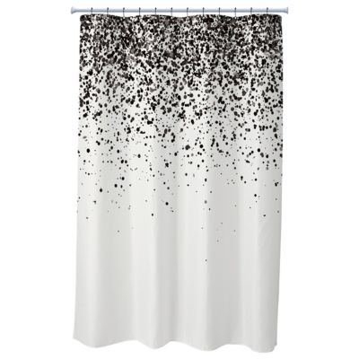 Rideau de douche, 180x200 cm, noir et blanc, Dotty