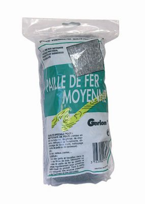 Paille de fer moyenne Gerlon nettoyage bois, métal et plâtre 100g