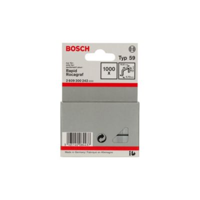 Bosch Agrafe à fil fin de type 59 10.6 x 0.72 x 12 mm 1000 pce 2609200242