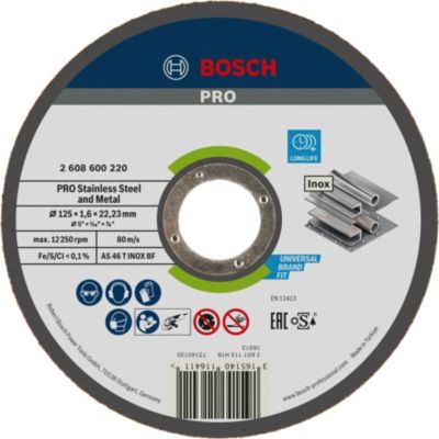 Disque à tronçonner PRO à moyeu standard plat pour acier inoxydable et métal 125 x 1 x 2223 mm BOSCH 2608603171 - vue 3