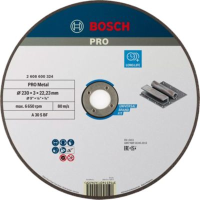 Disque EXPERT à tronçonner 230x3,0 mm PRO Metal moyeu plat - 2608600324