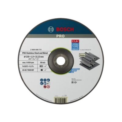1 disque à tronçonner inox à moyeu déporté Ø230mm BOSCH 2608600711 - vue 2