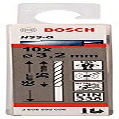 Foret À Métaux Bosch 2608585912 – Ø 3,2 mm, HSS-G, Lot de 10