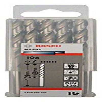 10 forets 7mm métaux HSS-G DIN 338 7x69x109mm-2608595070