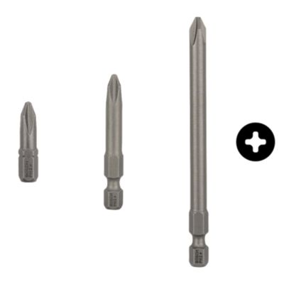 Lot de 10 embouts de vissage Extra dur Phillips PH1 à queue 6 pans mâle 14 Longueur 25 mm BOSCH 2607001509