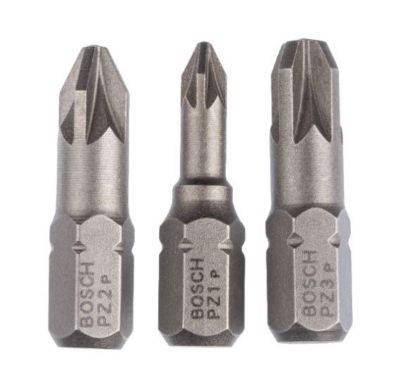 Jeu de 3 embouts de vissage PZ1-PZ2-PZ3 25mm - BOSCH - 2607001753