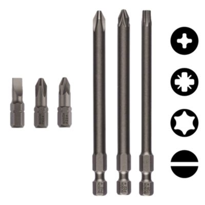 Pack 3 embouts de vissage extra-durs PZ1 PZ2 PZ3 152 mm - réf. 2607001762 Bosch