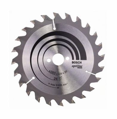 Lame de scie circulaire 160 x 20 x 1 8mm Optiline Wood pour le bois 24 dents BOSCH 2608641171
