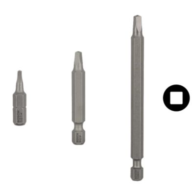 Pack 3 embouts de vissage carré conique femelle R1 25 mm - 2608521108 Bosch