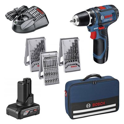Bosch Professional 12V System perceuse visseuse sans fil GSR 12V 15 avec set d’accessoires 39 pièces batterie 2 0 Ah batterie 4 0 Ah chargeur GAL 12V 20 sacoche d’outil - vue 10