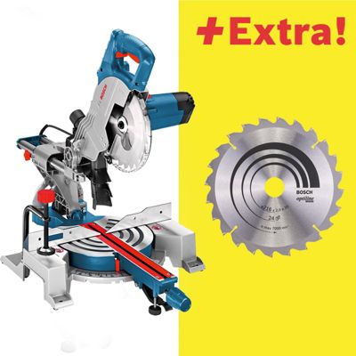 Bosch Professional scie à onglets radiale GCM 80 SJ 1 Ø de lame : 216 mm avec 2 lames de scie circulaire clé six pans mâle