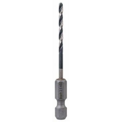 Foret métal diamètre 2,5 x 69mm longueur utile 30mm - queue 6 pans 1/4'' - BOSCH - 2608577047