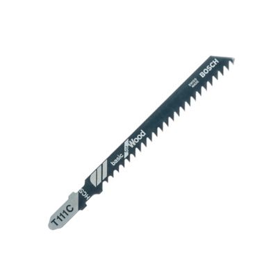 Lame de scie sauteuse T droite grossière Bosch Bois dents latérales fraisées T111C, lot de 2