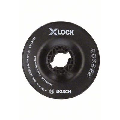 Plateau de ponçage Bosch X LOCK 125 mm Dur Granulation P50 et plus grossière