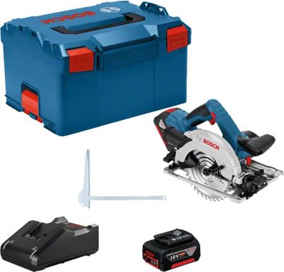 Bosch Professional 18V System scie circulaire sans fil GKS 18V 57 G compatible rail de guidage capacité de coupe : 57 mm 2 batteries 4 0 Ah chargeur rapide GAL 18V 40 1 lame de scie BOXX - vue 4