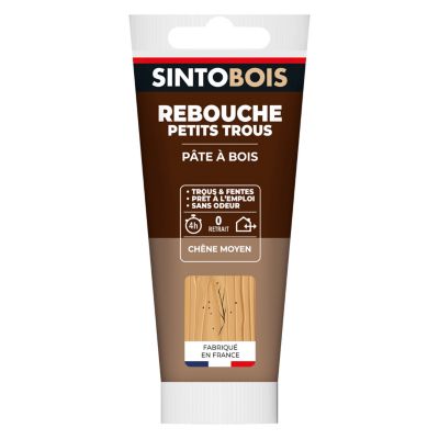 Pâte à bois rebouche petits trous Sintobois chêne moyen 80g