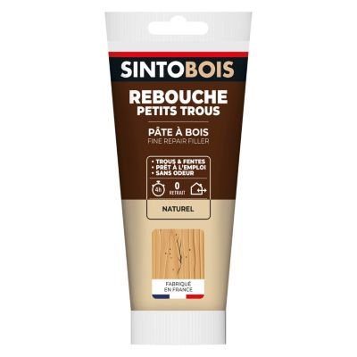 Pâte à bois rebouche petits trous Sintobois naturel 250g