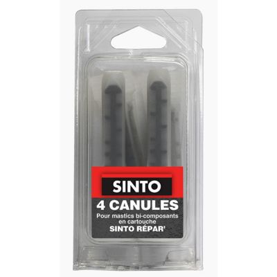 Pack 4 canules pour mastic bi-composants en cartouche SintoRépar' Noir 10g