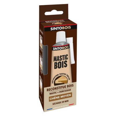 Reconstitue bois mastic + durcisseur Sintobois chêne moyen 60g