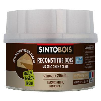 Reconstitue bois mastic chêne Sintobois chêne clair 500g