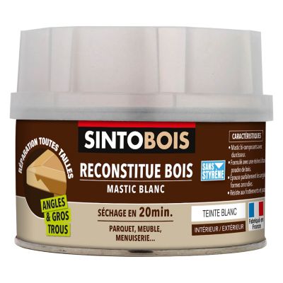 Reconstitue bois mastic Sintobois blanc 170g