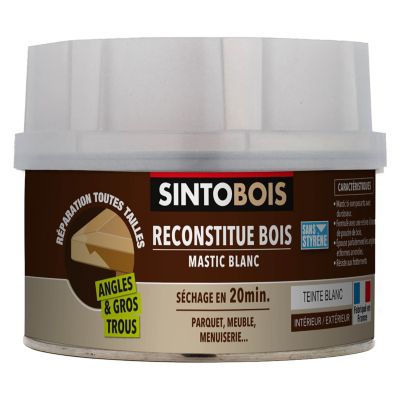 Reconstitue bois mastic Sintobois blanc 550g
