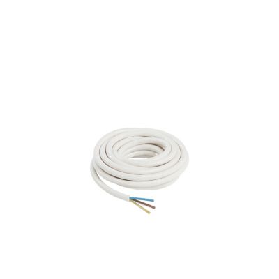 Câble 3X2,5 mm² H05VVF blanc couronne 5m