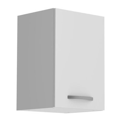 OSLO Meuble haut 1 porte + tablette - Décor blanc mat - L 40 x P 36 x H 58 cm