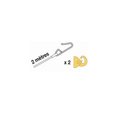 Câble de 2 mètres en nylon + 2 crochets de sécurité couleur laiton.