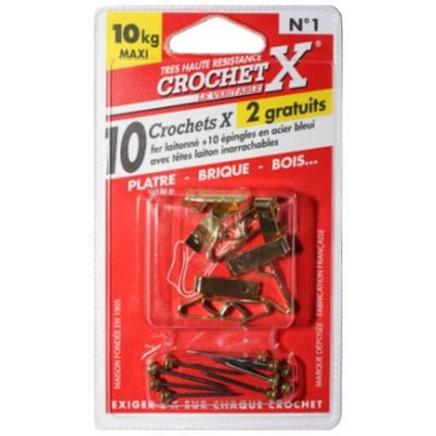 10 crochets + 10 épingles de fixation n°1