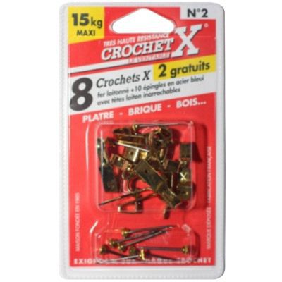 10 crochets + 10 épingles de fixation n°2