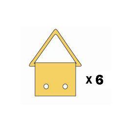 Lot de 6 attaches triangulaires 16 mm + 12 clous, coloris : Laiton.