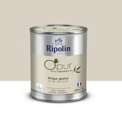Peinture intérieure multisupport Ripolin O'pur beige glaise satin velouté 2L