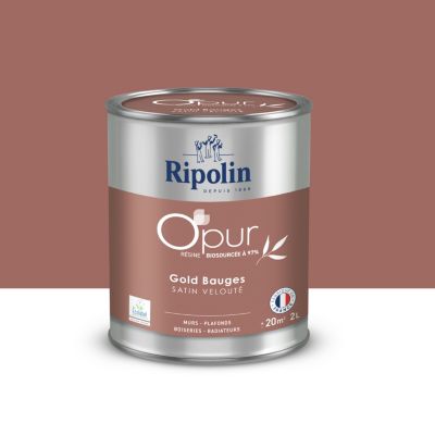 Peinture murs, boiseries et radiateurs gold bauges satin velouté Ripolin O'pur 2 L