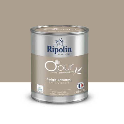 Peinture murs, boiseries et radiateurs beige gold bamana satin velouté Ripolin O'pur 2 L