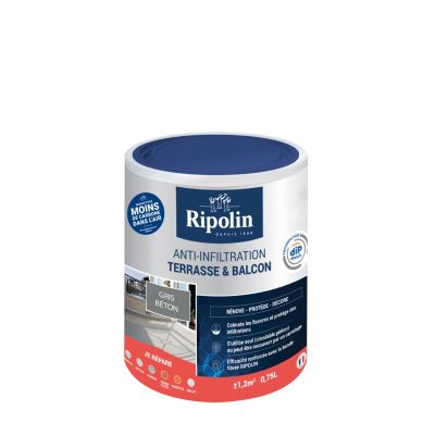 Revêtement anti-infiltration terrasse & balcon extérieur Ripolin gris 0,75L