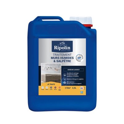 Traitement murs humides et salpêtre intérieur extérieur incolore Ripolin 2,5L