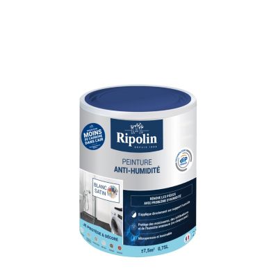 Peinture anti-humidité intérieur satin blanc Ripolin 0,75L