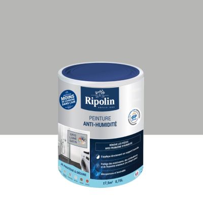 Peinture anti-humidité intérieur satin gris lome Ripolin 0,75L