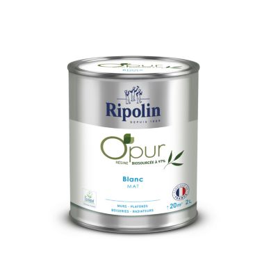 Peinture intérieure multisupport Ripolin O'pur blanc mat 2L