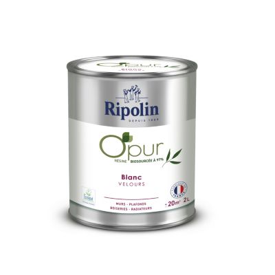 Peinture intérieure multisupport Ripolin O'pur blanc velouté velouté 2L