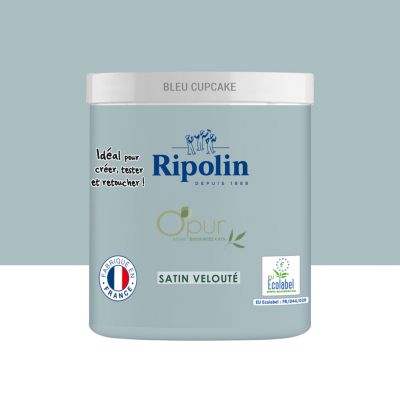 Testeur peinture intérieure Ripolin O'Pur bleu cupcake satin 75ml