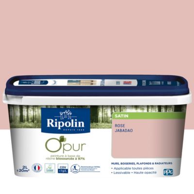Peinture intérieure Ripolin O'Pur rose jabadao satin 2L