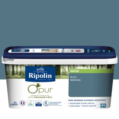 Peinture intérieure Ripolin O'Pur bleu madura satin 2L