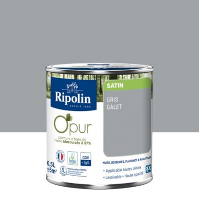 Peinture intérieure Ripolin O'Pur gris galet satin 0,5L