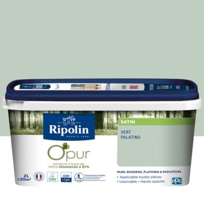 Peinture intérieure Ripolin O'Pur vert palatino satin 2L