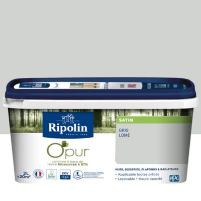 Peinture intérieure Ripolin O'Pur gris lome satin 2L