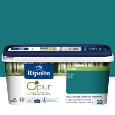 Peinture intérieure Ripolin O'Pur bleu pop satin 2L