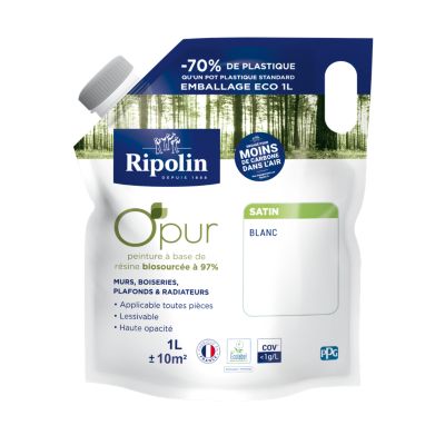 Peinture intérieure Ripolin O'Pur blanc satin 1L